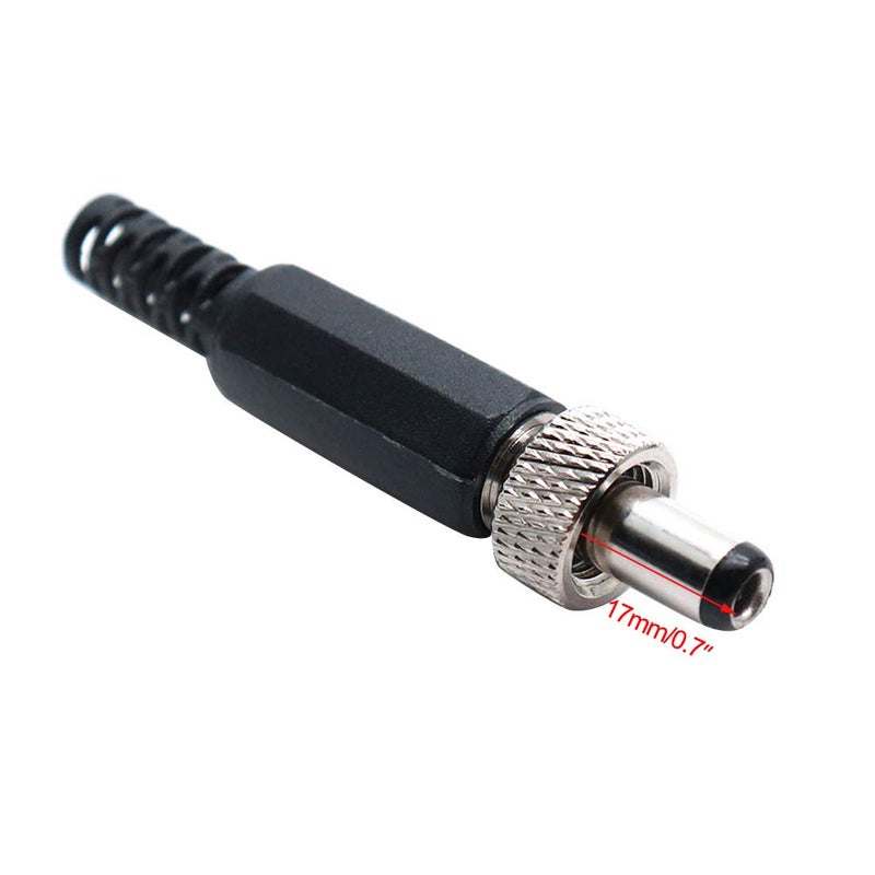 Hxchen 2 Sets 5.5mm x 2.5mm Male DC Power Plug Connector & Screw Lock Female Panel Socket Mount Adapter - Image 4